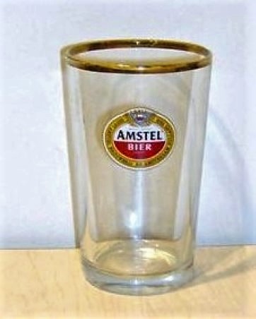 beer glass from the Amstel brewery in Netherlands with the inscription 'Amstel Bier Lager'