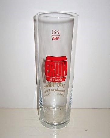 beer glass from the Clner Hofbru P. Josef Frh brewery in Germany with the inscription 'Fruh Kolsch '