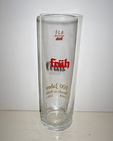 beer glass from the Clner Hofbru P. Josef Frh brewery in Germany with the inscription 'Fruh Kolsch'