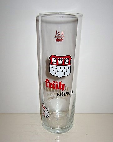 beer glass from the Clner Hofbru P. Josef Frh brewery in Germany with the inscription 'Fruh Kolsch'
