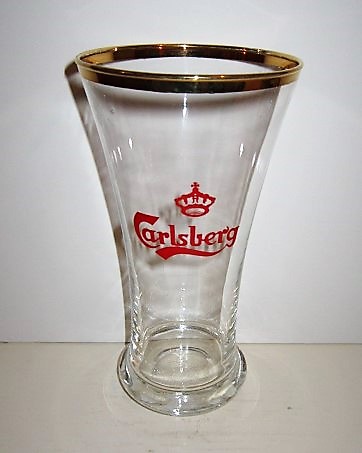 beer glass from the Carlsberg brewery in Denmark with the inscription 'Carlsberg'