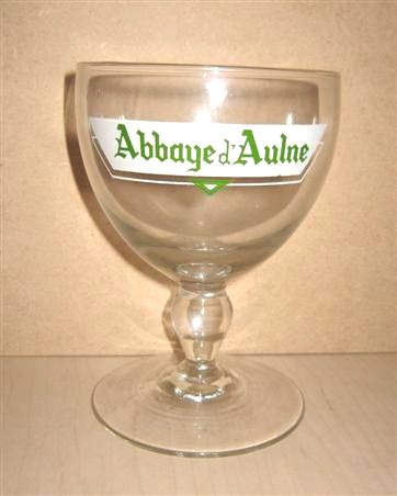 beer glass from the Abbaye d' Aulne brewery in Belgium with the inscription 'Abbaye d' Aulne'