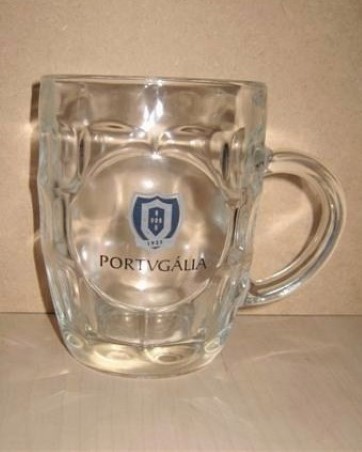 beer glass from the Portvgalia brewery in Portugal with the inscription 'Portvgalia'