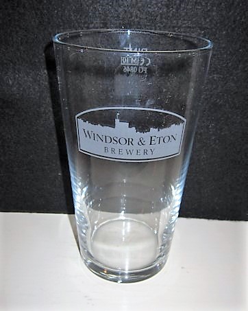 beer glass from the Windsor & Eton brewery in England with the inscription 'Windsor & Eton Brewery'