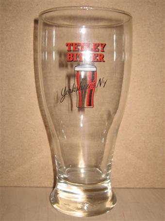 beer glass from the Tetley's brewery in England with the inscription 'Tetley Bitter Yorkshires No 1'