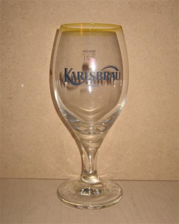beer glass from the Karlsbrau  brewery in Germany with the inscription 'Karlsbrau'