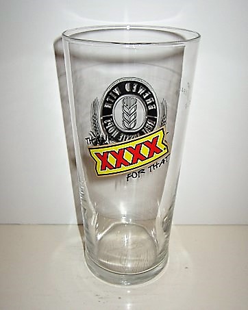 beer glass from the Castlemaine brewery in Australia with the inscription 'Thank XXXX For That'