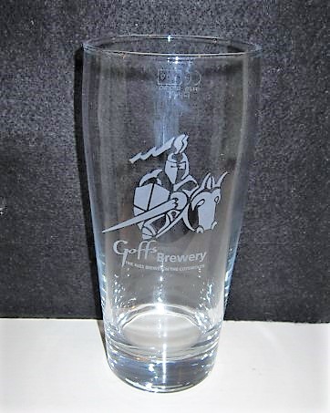 beer glass from the Goffs Brewery brewery in England with the inscription 'Goffs Brewery Fine Ales brewed In The Cotswolds'