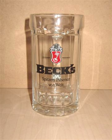 beer glass from the Beck & Co. brewery in Germany with the inscription 'Beck's Spitzen Pilsener Von Welt'