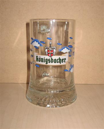 beer glass from the Konigsbacher brewery in Germany with the inscription 'Konigsbacher'