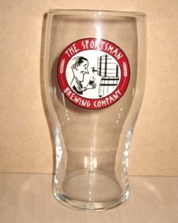 beer glass from the The Sportsman Brewing Company brewery in England with the inscription 'The Sportsman Brewing Company'
