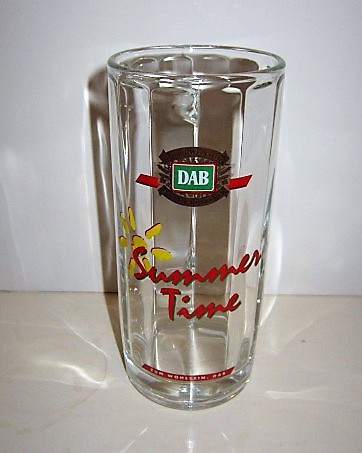 beer glass from the Dab brewery in Germany with the inscription 'Dab Summer Time Zum Wohleseia Dab'