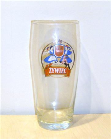 beer glass from the Zywiec brewery in Poland with the inscription 'Zywiec'