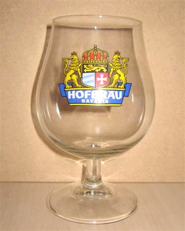 beer glass from the HB Munchen brewery in Germany with the inscription 'Hofbrau Bavaria'