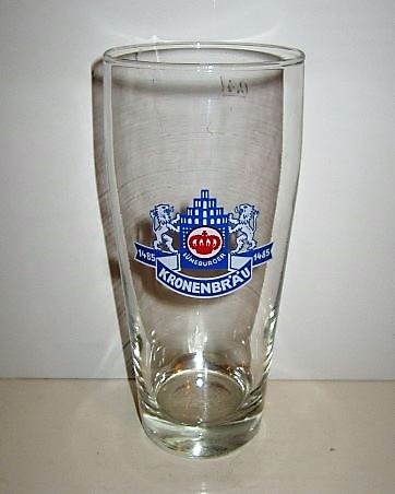 beer glass from the Kronenbrau Dautenwinden brewery in Germany with the inscription 'Kronenbrau 1485'