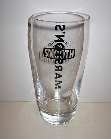 beer glass from the Marston's brewery in England with the inscription 'Marston's Smooth'