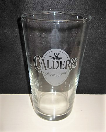 beer glass from the Calder's  brewery in Scotland with the inscription 'Calder's Cream Ale'