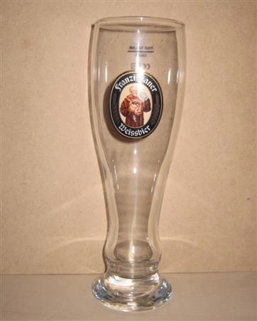 beer glass from the Franziskaner brewery in Germany with the inscription 'Franziskaner Weissbier '