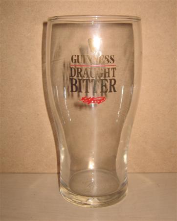 beer glass from the Guinness  brewery in Ireland with the inscription 'Guinness Draught Bitter'