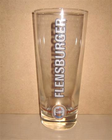beer glass from the Flensburger  brewery in Germany with the inscription 'Flensburger'