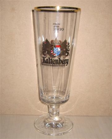 beer glass from the Kaltenberg brewery in Germany with the inscription 'Kaltenberg Bier Von Koniglicher Hoheit '