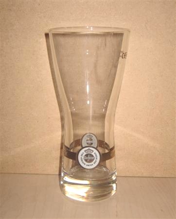 beer glass from the Warsteiner brewery in Germany with the inscription 'Warsteiner Das Binzig Wahre Eine Konigin Unter Den Bieren'