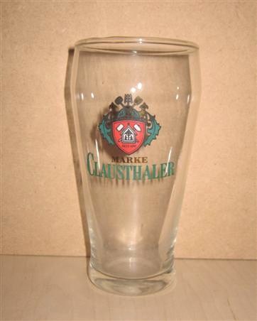 beer glass from the Binding brewery in Germany with the inscription 'Marke Clausthaler'