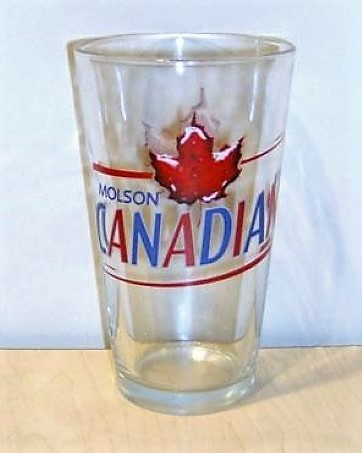 beer glass from the Molson Coors brewery in Canada with the inscription 'Molsen Canadian'