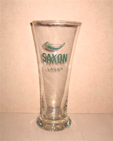 beer glass from the Young's brewery in England with the inscription 'Saxon Lager'
