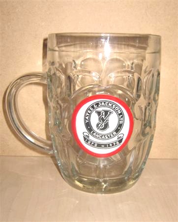 beer glass from the Yates & Jackson brewery in England with the inscription 'Yates & Jackson Lancaster 1878 - 1978'