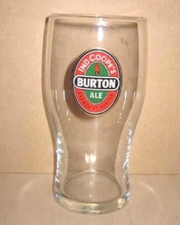 beer glass from the Ind Coope brewery in England with the inscription 'Ind Coope's Burton Ale Brewed At Burton'