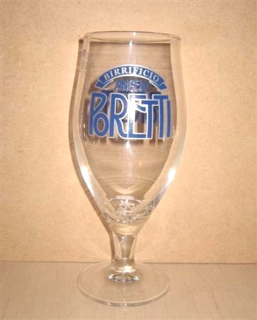 beer glass from the Poretti brewery in Italy with the inscription 'Birrificio Angelo Poretti'