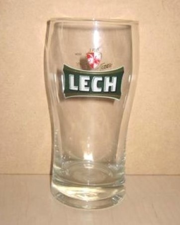 beer glass from the Lech Browary Wielkopolski brewery in Poland with the inscription 'Lech'