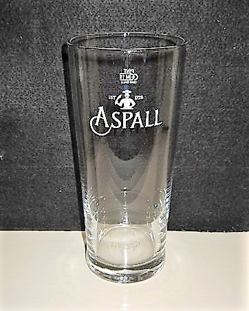 beer glass from the Aspall brewery in England with the inscription 'EST 1728 Aspall'
