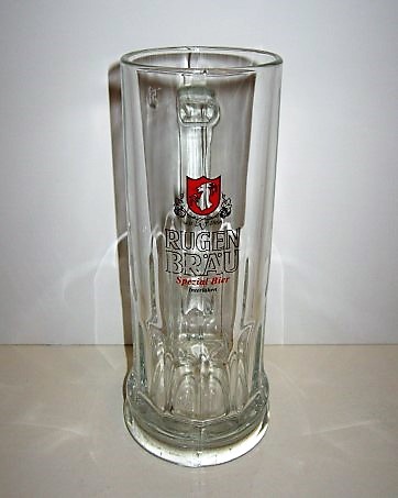 beer glass from the RugenBrau  brewery in Switzerland with the inscription 'Seit 1866 Rugen Brau Spezial Bier Interlaken'