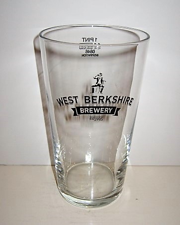 beer glass from the The West Berkshire Brewery brewery in England with the inscription 'West Berkshire Brewery Est 1995'