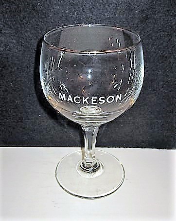 beer glass from the Whitbread  brewery in England with the inscription 'Mackeson'