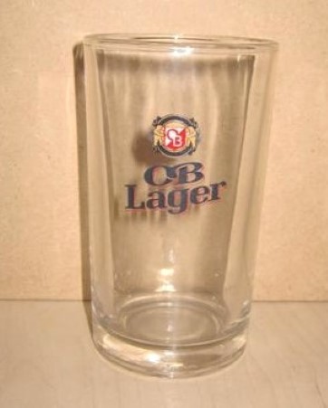 beer glass from the Oriental Brewery Co brewery in South Korea with the inscription 'OB Lager'
