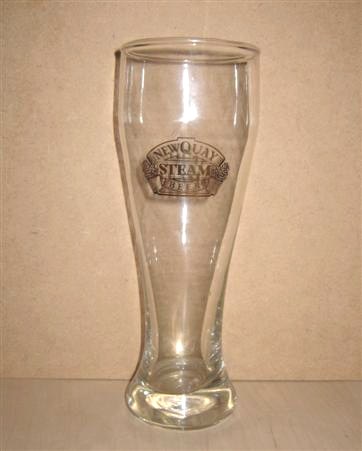beer glass from the Redruth brewery in England with the inscription 'Newquay Steam Beer'