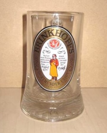 beer glass from the Brinkhoff's brewery in Germany with the inscription 'Brinkhoff's Dortmunder Union No 1'