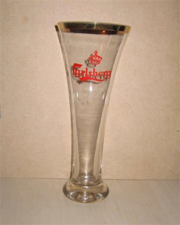 beer glass from the Carlsberg brewery in Denmark with the inscription 'Carlsberg'