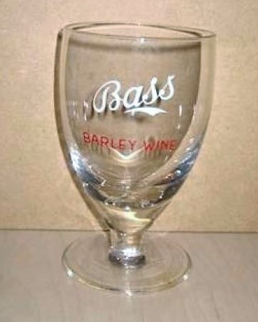 beer glass from the Bass  brewery in England with the inscription 'Bass Barley Wine'