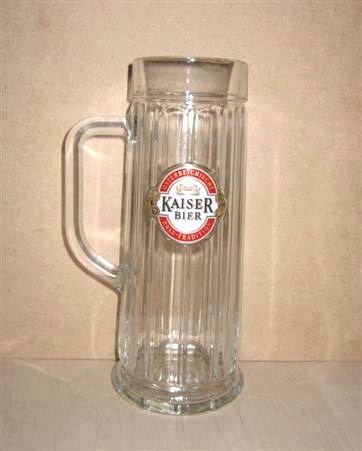 beer glass from the Aktiengesellschaft  brewery in Austria with the inscription 'Kaiser Bier Osterreichische Brau Tradition'