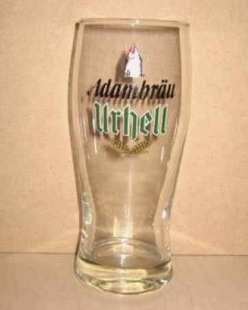 beer glass from the Adambrau brewery in Austria with the inscription 'Adambrau Urhell'