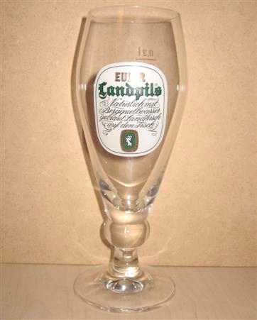 beer glass from the Euler  brewery in Germany with the inscription 'Euler Land Pils'