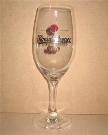 beer glass from the Konig  brewery in Germany with the inscription 'Das Konig Der Biere Konig Pilsener'