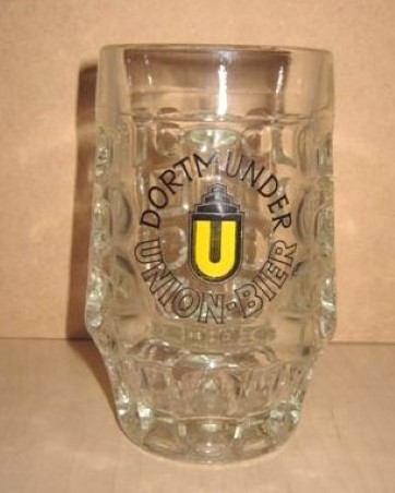 beer glass from the Dortmunder Union  brewery in Germany with the inscription 'Dortmunder Union Bier'