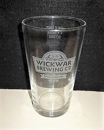beer glass from the Wickwar Brewing Co brewery in England with the inscription 'Wickwar Brewing Co Noted Beers'