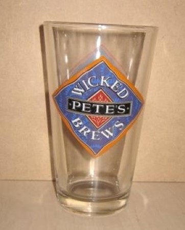 beer glass from the Pete's Brewing Company brewery in U.S.A. with the inscription 'Wicked Pete;s Brews'