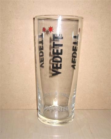 beer glass from the Duvel Moortgat brewery in Belgium with the inscription 'Vedett Premium Lager Extra Blond'